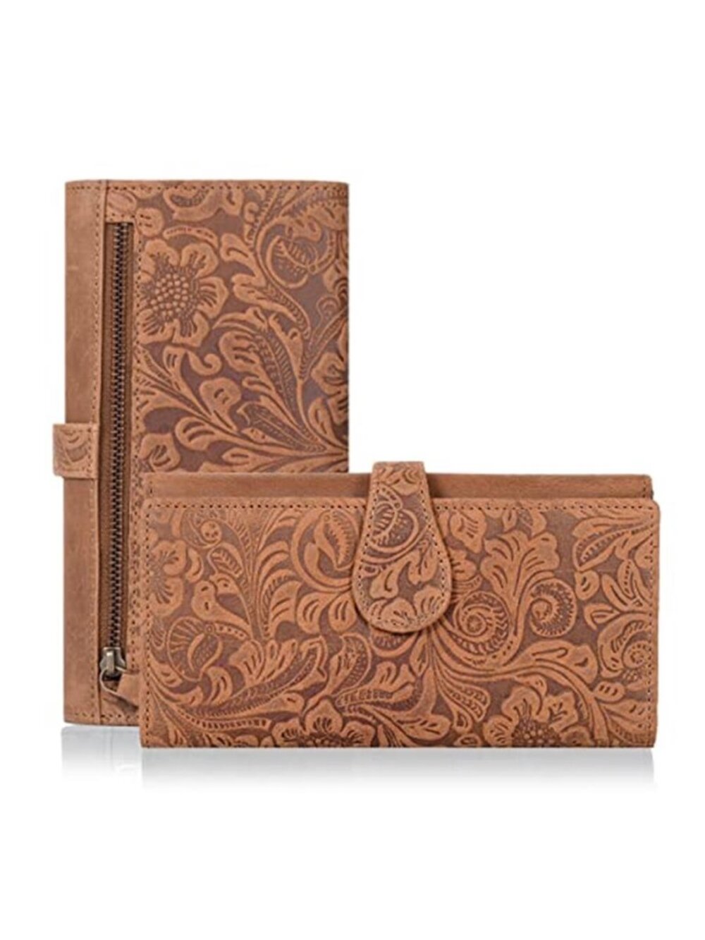 Women Leather Trifold Wallet RFID Blocking Card Holder ID Window Clutch Purse